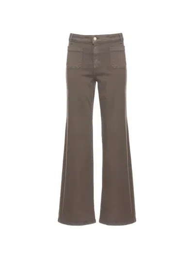 Emme Baschi Patch-pocket Wide-leg Jeans In Brown