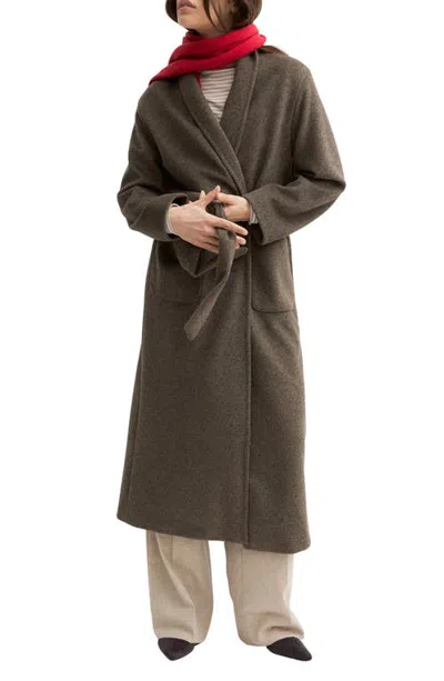 Emme Belted Jersey Coat In Brown