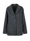 Emme By Marella Grey Polyester-blend Coat In Blue