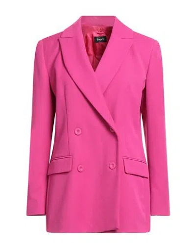 Emme By Marella Woman Blazer Fuchsia Size 14 Polyester, Viscose, Elastane In Pink