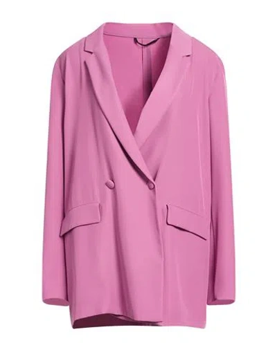 Emme By Marella Woman Blazer Mauve Size 16 Polyester, Elastane In Pink