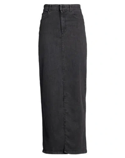 Emme By Marella Woman Denim Skirt Charcoal Size 2 Cotton, Elastane