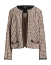 Emme By Marella Woman Jacket Camel Size 16 Polyester, Viscose, Elastane In Multi