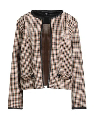 Emme By Marella Woman Jacket Camel Size 16 Polyester, Viscose, Elastane In Multi