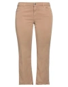 Emme By Marella Woman Jeans Camel Size 12 Lyocell, Cotton, Elastane In Beige