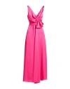 Emme By Marella Woman Maxi Dress Fuchsia Size 10 Polyester In Pink