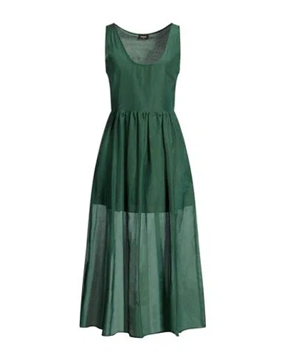 Emme By Marella Woman Maxi Dress Green Size 8 Cotton, Silk