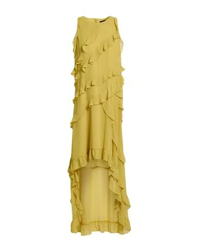 Emme By Marella Woman Maxi Dress Lime Green Size 12 Polyester In Yellow