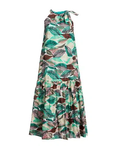 Emme By Marella Woman Maxi Dress Turquoise Size 10 Cotton In Green