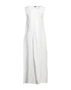 Emme By Marella Woman Maxi Dress White Size 8 Viscose, Linen In White