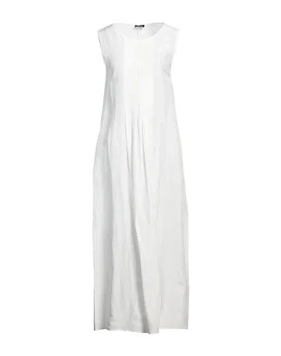 Emme By Marella Woman Maxi Dress White Size 8 Viscose, Linen