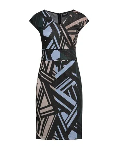 Emme By Marella Woman Midi Dress Black Size Xl Viscose, Polyester, Metallic Fiber, Polyamide, Elasta