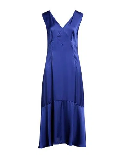 Emme By Marella Woman Midi Dress Bright Blue Size 10 Polyester