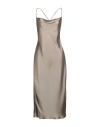 Emme By Marella Woman Midi Dress Grey Size 10 Polyester In Gray