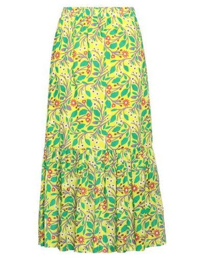 Emme By Marella Woman Midi Skirt Yellow Size 14 Cotton