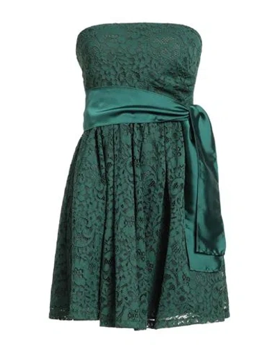 Emme By Marella Woman Mini Dress Dark Green Size L Polyamide, Elastane
