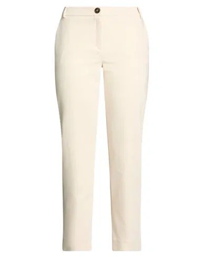Emme By Marella Woman Pants Beige Size 10 Cotton, Polyamide, Elastane