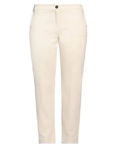 Emme By Marella Woman Pants Beige Size 12 Cotton, Polyamide, Elastane In Beige