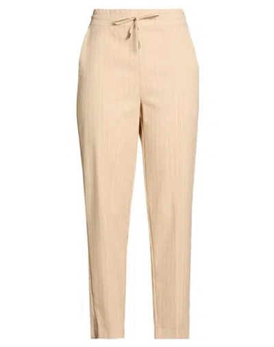 Emme By Marella Woman Pants Beige Size 8 Polyester, Viscose In Multi