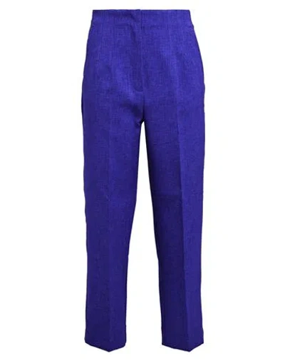 Emme By Marella Woman Pants Bright Blue Size 2 Polyester