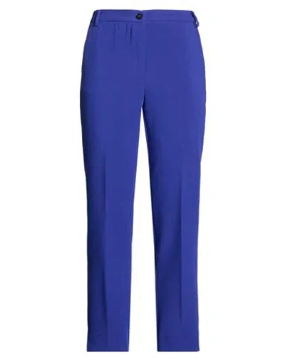 Emme By Marella Woman Pants Bright Blue Size 6 Polyester, Viscose, Elastane