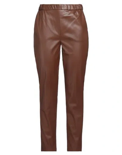 Emme By Marella Woman Pants Brown Size 8 Polyester, Polyurethane