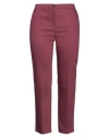 Emme By Marella Woman Pants Burgundy Size 12 Cotton, Polyamide, Elastane In Red