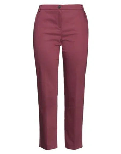 Emme By Marella Woman Pants Burgundy Size 16 Cotton, Polyamide, Elastane In Red