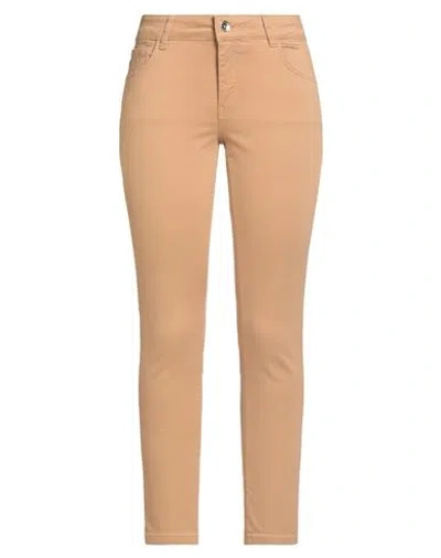 Emme By Marella Woman Pants Camel Size 16 Cotton, Elastane In Neutral