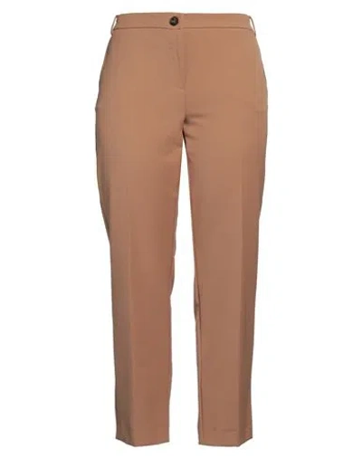 Emme By Marella Woman Pants Camel Size 16 Polyester, Elastane In Brown