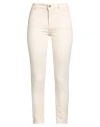 Emme By Marella Woman Pants Cream Size 12 Cotton, Polyester, Lyocell, Viscose, Elastane In White