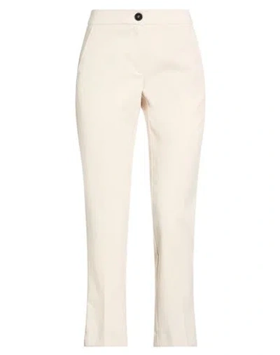 Emme By Marella Woman Pants Cream Size 2 Polyester, Viscose, Elastane