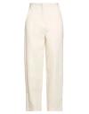 Emme By Marella Woman Pants Cream Size 8 Polyester