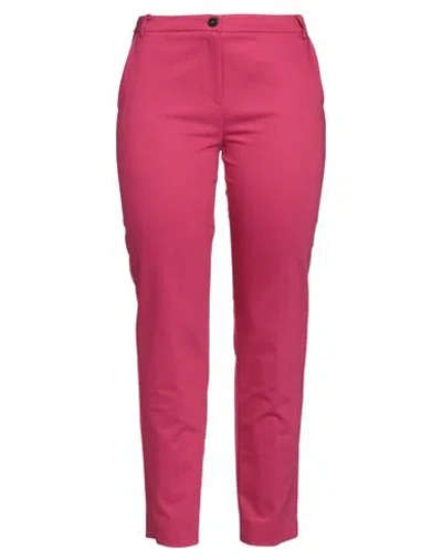 Emme By Marella Woman Pants Fuchsia Size 10 Cotton, Polyamide, Elastane In Pink