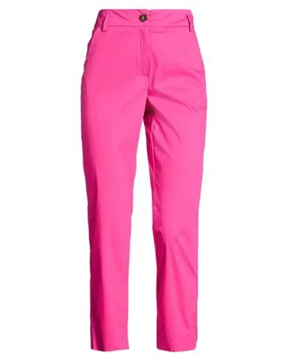 Emme By Marella Woman Pants Fuchsia Size 2 Cotton, Polyamide, Elastane In Pink