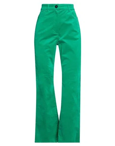 Emme By Marella Woman Pants Green Size 10 Cotton, Elastane
