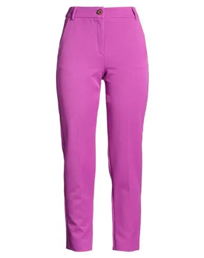 Emme By Marella Woman Pants Mauve Size 10 Polyester, Elastane In Purple