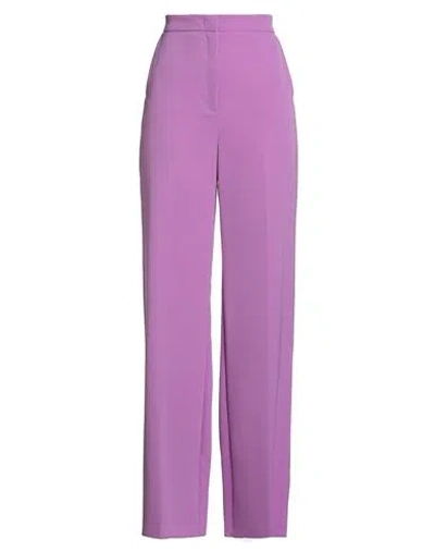 Emme By Marella Woman Pants Mauve Size 8 Polyester, Elastane In Purple