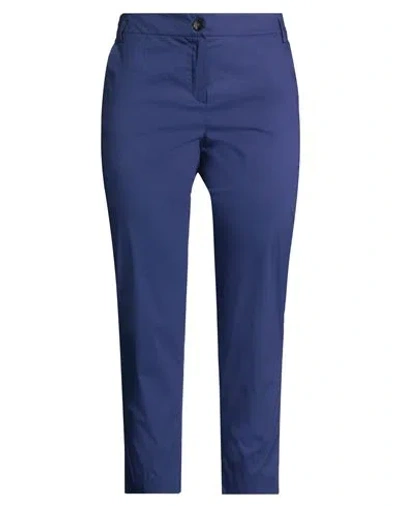 Emme By Marella Woman Pants Navy Size 14 Cotton, Polyamide, Elastane In Blue