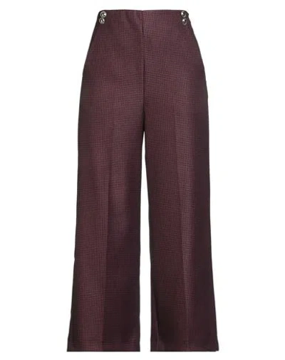 Emme By Marella Woman Pants Plum Size 6 Polyester, Elastane In Burgundy