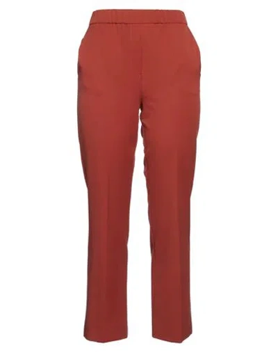 Emme By Marella Woman Pants Rust Size 10 Polyester, Viscose, Elastane In Red
