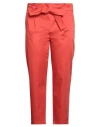 Emme By Marella Woman Pants Tomato Red Size 10 Cotton, Elastane