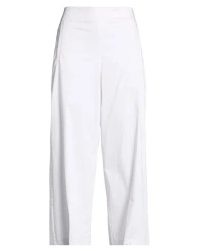 Emme By Marella Woman Pants White Size 4 Cotton, Elastane