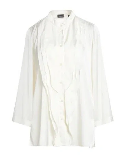 Emme By Marella Woman Shirt Cream Size 10 Polyester, Elastane