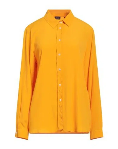 Emme By Marella Woman Shirt Marigold Size 10 Acetate, Silk In Yellow