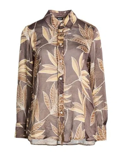 Emme By Marella Woman Shirt Taupe Size 6 Polyester In Grey