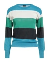 Emme By Marella Woman Sweater Azure Size S Viscose, Polyester, Metallic Fiber In Multi