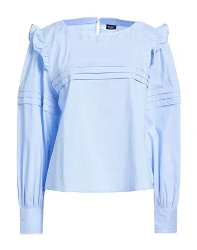 Emme By Marella Woman Top Azure Size 10 Cotton, Polyamide, Elastane In Blue