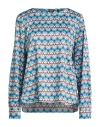 Emme By Marella Woman Top Azure Size 10 Polyester In Blue