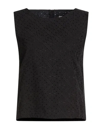 Emme By Marella Woman Top Black Size 8 Cotton, Polyester